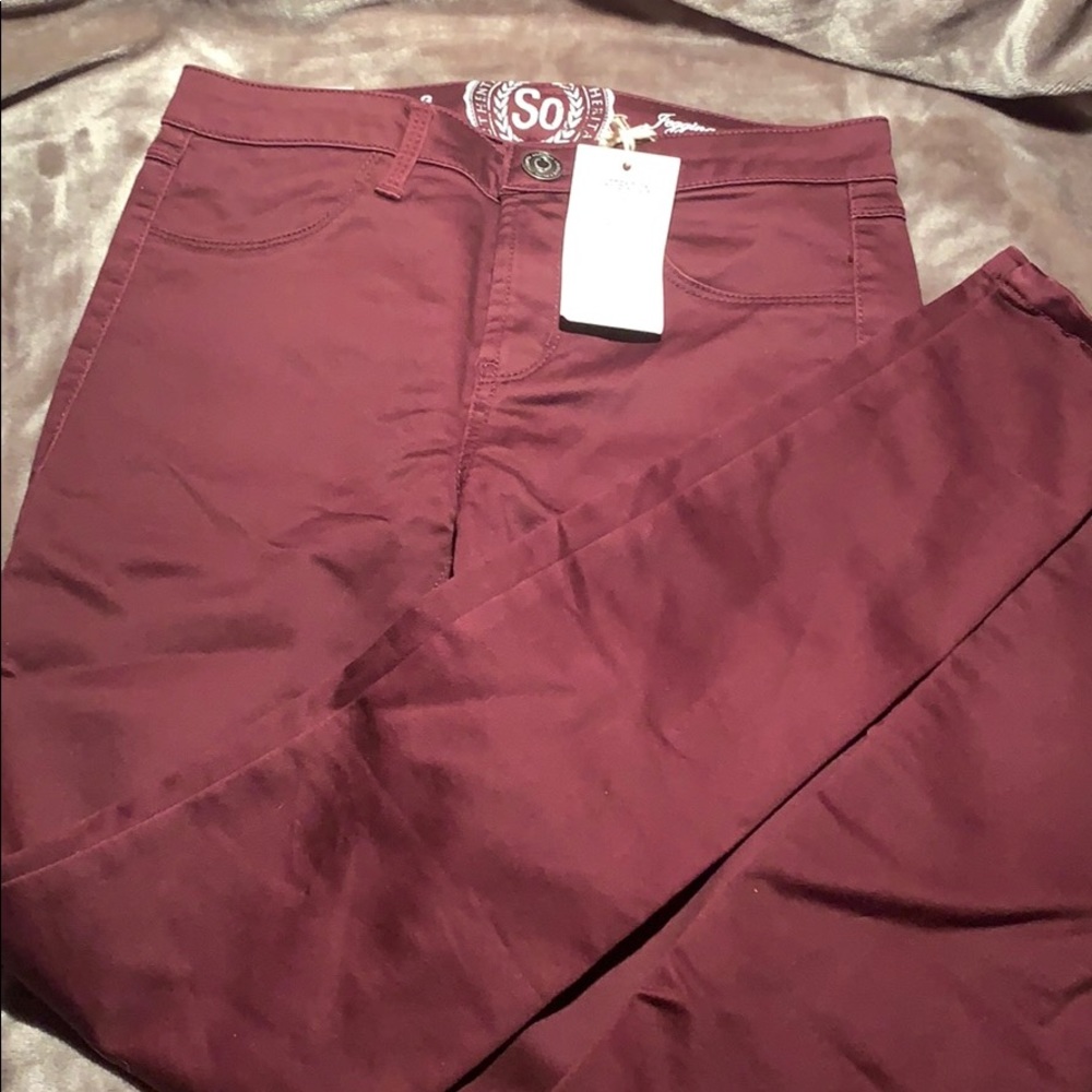 *new* deep red jeans